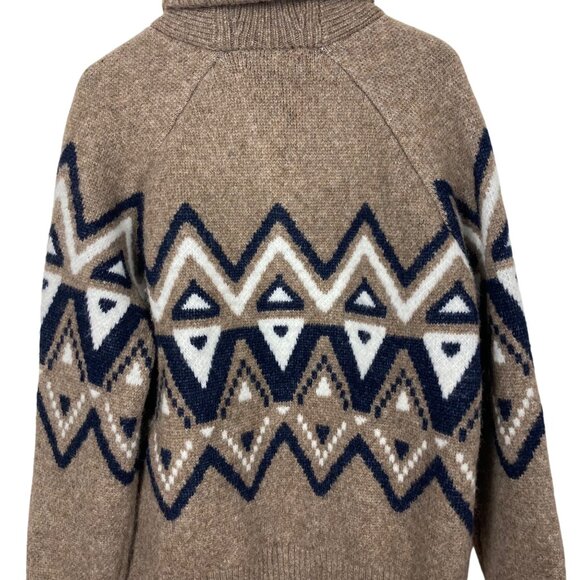 Banana Republic Mens Fair Isle Shawl Cardigan Large Brown Wool Blend Classic NWT - Picture 4 of 7